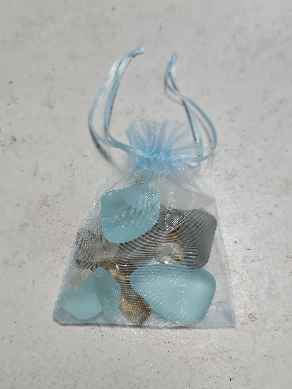 Mixed Sea Glass Collection - Blue, White, Gray